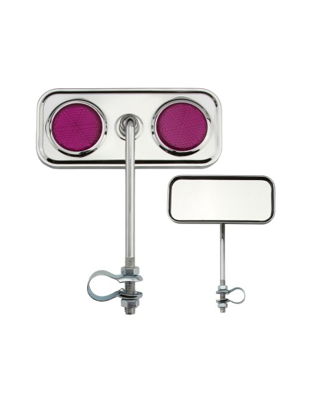 Rectangle Mirror Chrome Purple Reflectors.